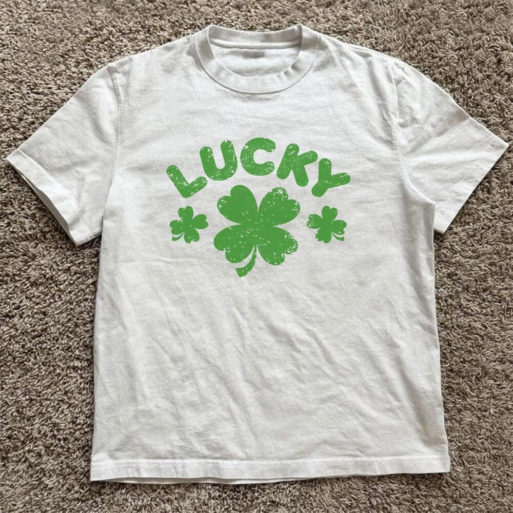 White Green St Patrick_S Day Lucky Tee